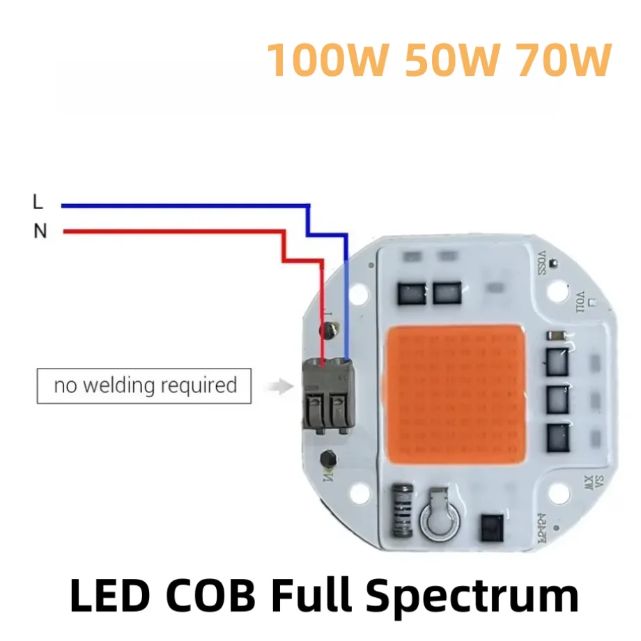 Full Spectrum LED Grow Light Lamp LED COB Grow Chip 100W 70W 50W Welding Free Phyto Lamp Indoor Plants Grow Tent F5454 Chip