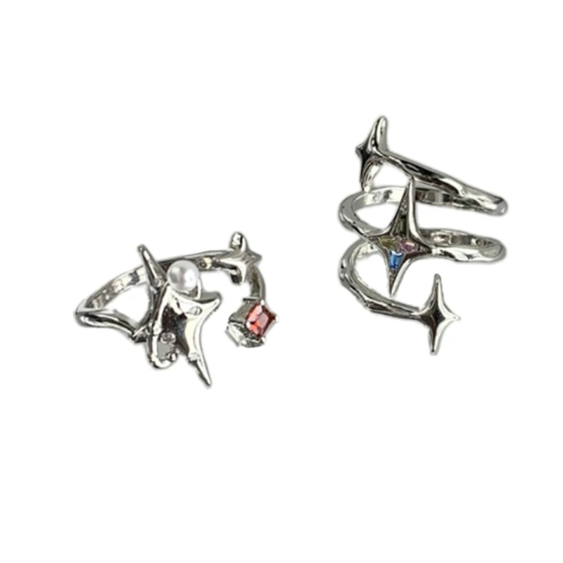 Irregular Open Finger Ring Simple Stackable Rings Fashion Promise Ring Punk Jewelry Gift for Women Girls Dropship