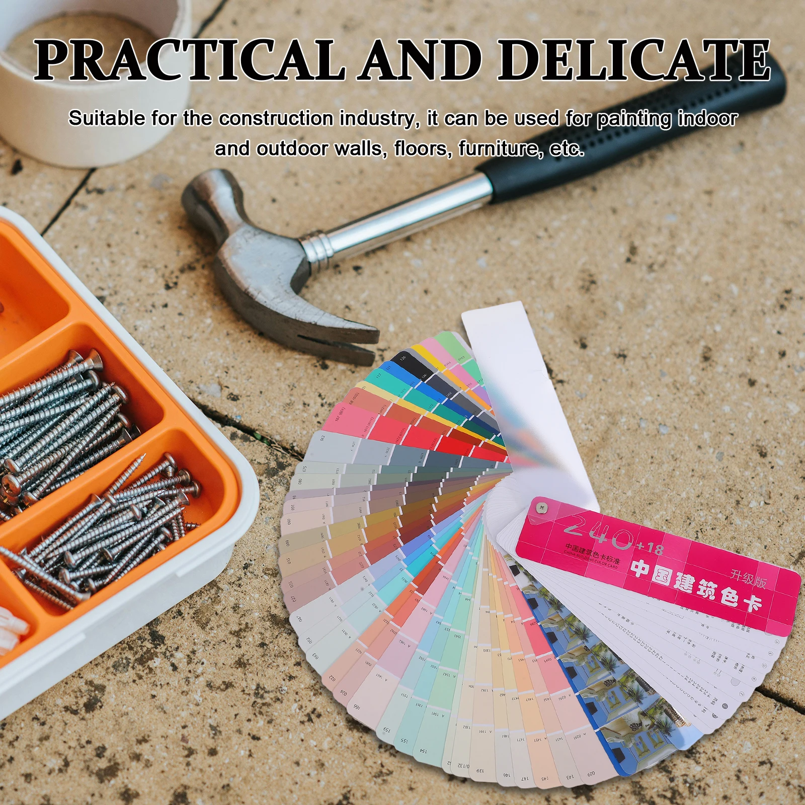 

1 Set of Paint Sample Standard Card with 258-Colors National Standard Paint Chips for Building Convenient Color Matching Tool