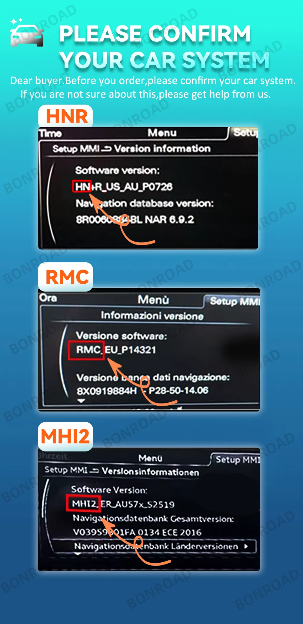 Bonroad 12,3'' Autoradio-Player Multimedia-Bildschirm für Audi A6 C7 A7 2012-2018 Wireless CarPlay Android Auto Airplay AutoLink GPS – Detail 2