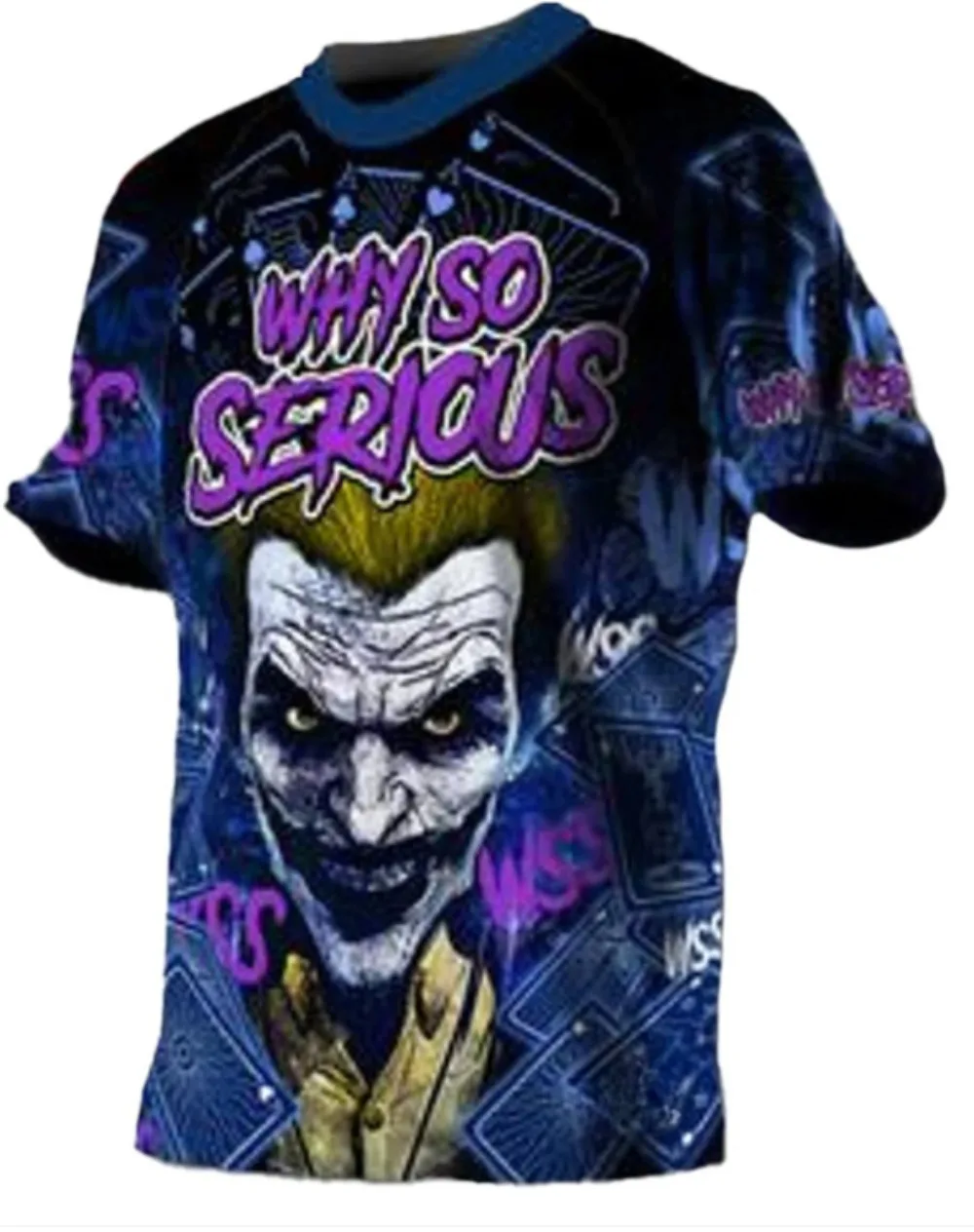 تي شيرت Why So Serious Joker Character Style Fan Jersey فضفاض ومريح وعصري وشعبي للتدريب الرياضي في الهواء الطلق #3