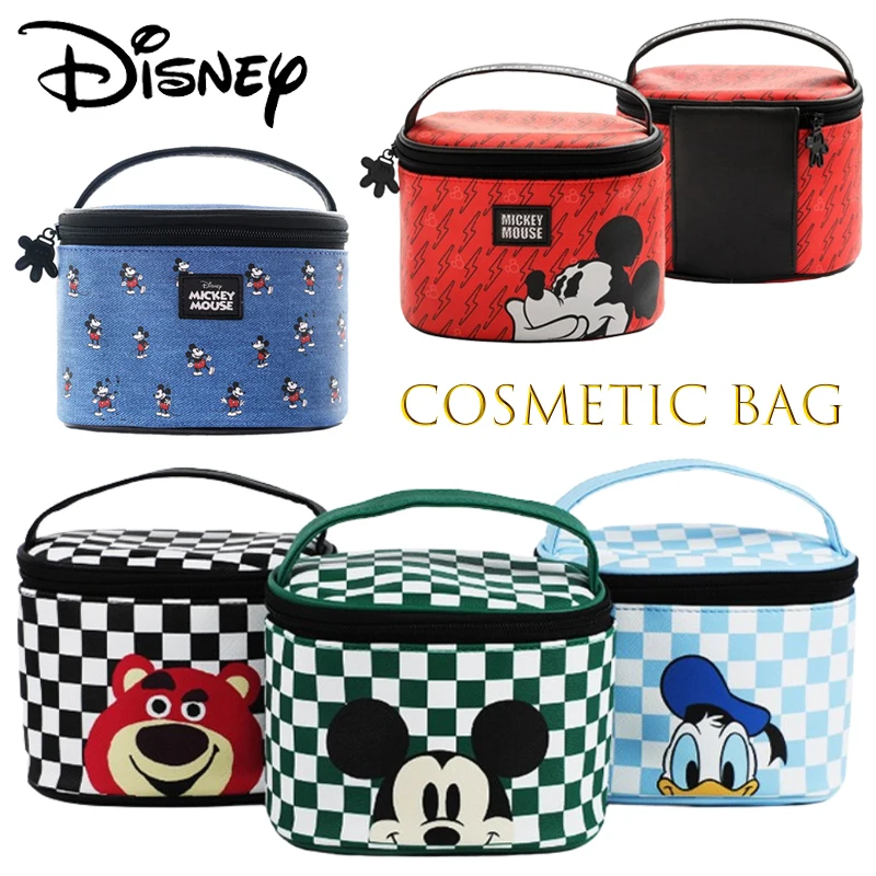 Disney Mickey Mouse Cosmetic Bag Waterproof Large Capacity Handbag Cartoon Cute Travel Portable Storage Make Up Toiletries Case