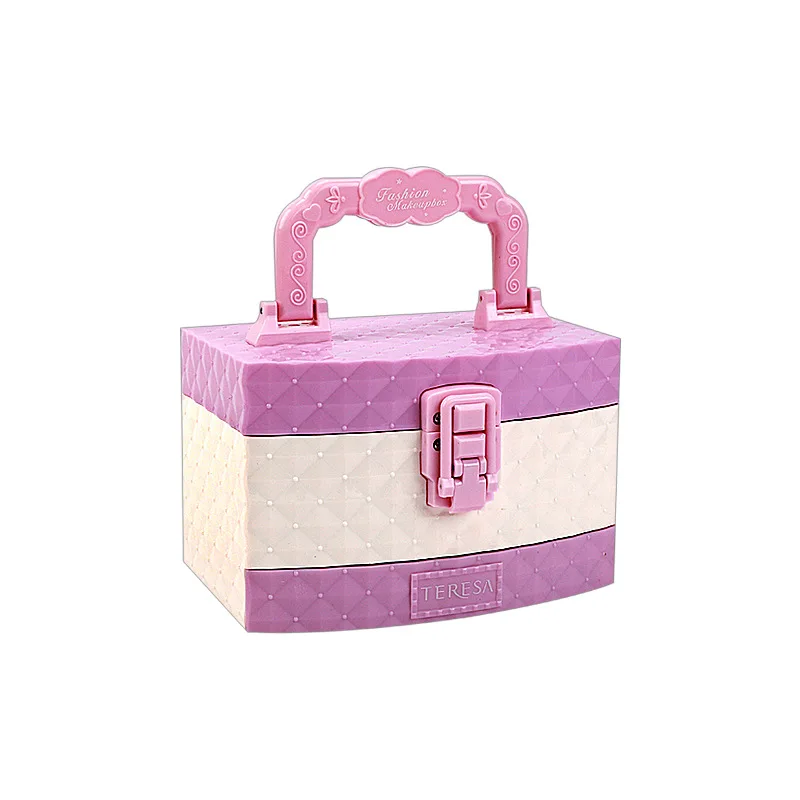 Juego de juguetes de maquillaje para niños, bolsa de maquillaje de princesa, caja de maquillaje para niñas, lápiz labial para niños, juego de sombra de ojos, caja de regalo para jugar a las casitas, juguetes y regalos