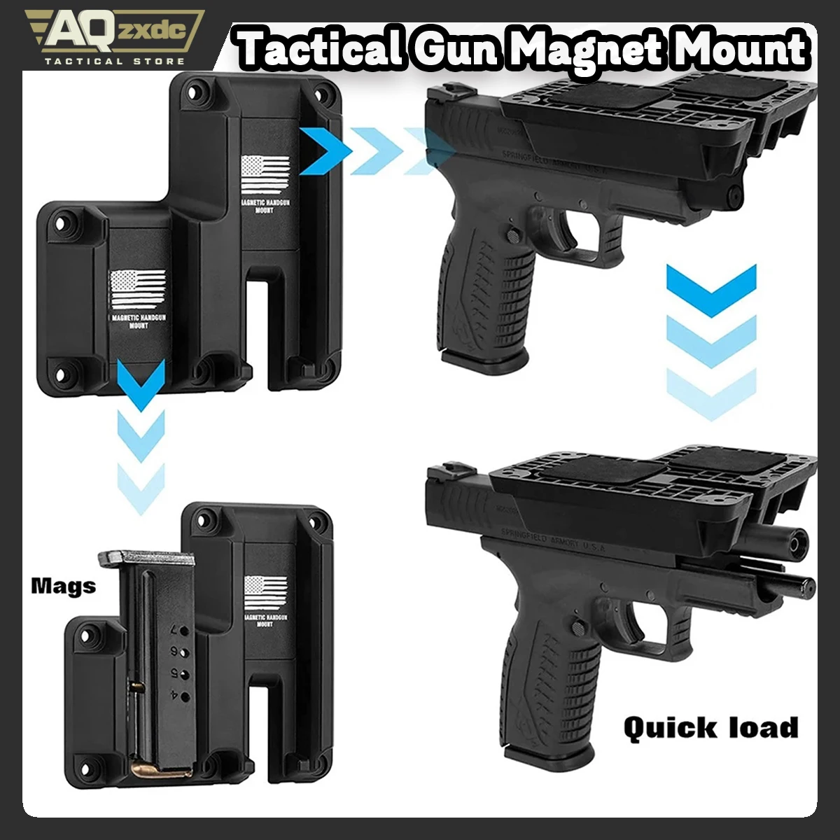 

AQzxdc Tactical Gun Magnet Mount Quick Draw Magnetic Gun Mount for Vehicle Concealed Magnetic Pistol Holder for Car Truck Desk
