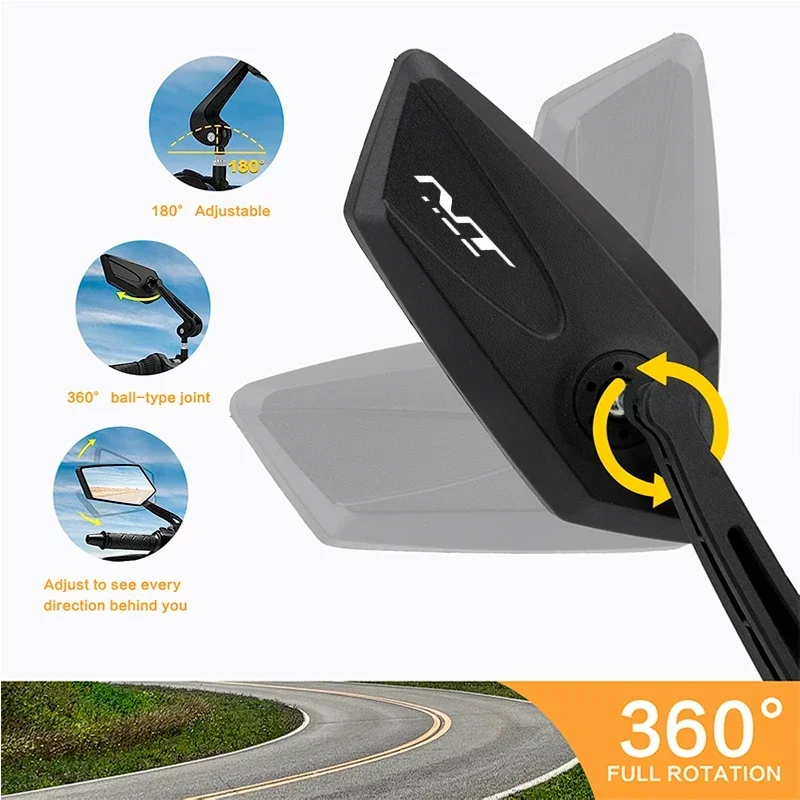 For Honda NT1100 2021 NT 1100 2022 Nt1100 DCT  Square Motorcycle Mirror Adjustable Rearview Mirror Easy Installation