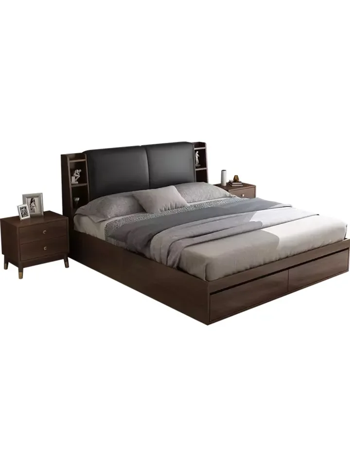 Fashion Double Queen Modern Bedroom with Mattress Storage Home Furniture Hotel Beds (UL-21LV0582)