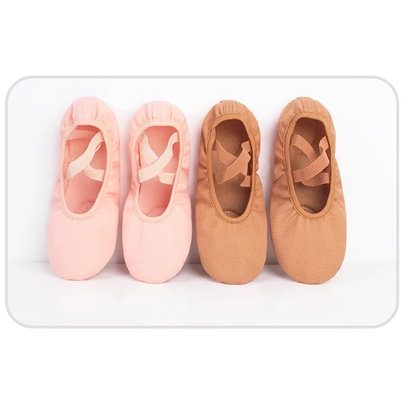 

Women Girls Split Soft Sole Ballet Dance Shoes Stretch Canvas Ballet Slippers Elastic Fabric Professional Ballet Shoes EU24-42