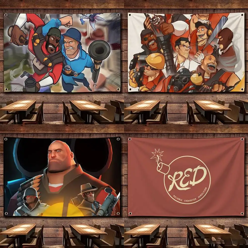 Game T-Teams F-Fortress-S 2    Flags Suitable For Party Club Outdoor Interior Wall Decoration Banner Fans Gift