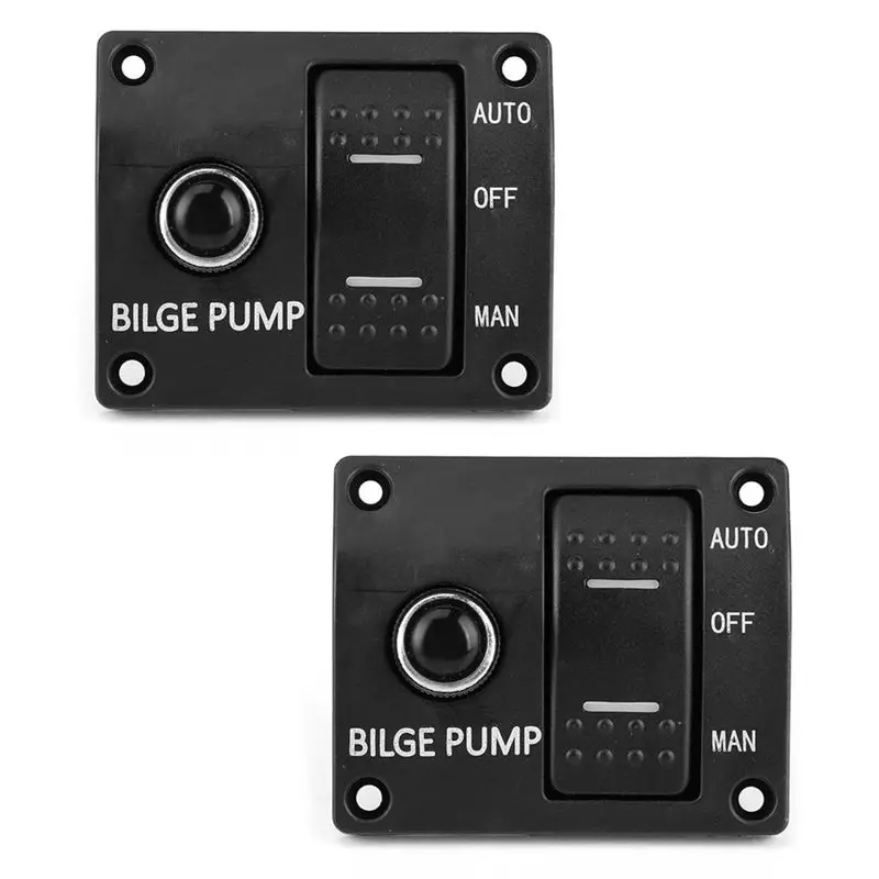Automatic For Bilge Pump Control Switch 3-WAY Marine Panel Switch For Bilge Pump- Includes 2Pcs