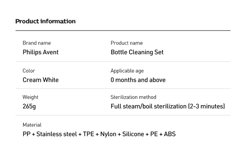Avent Baby Feeding Bottle Cleaning Set Kitchen Cleaning Tool For Feeding Bottle