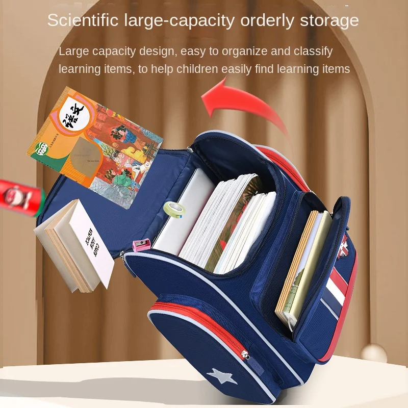 2025 New School Bags For Boys Girls England Style Primary Student Shoulder Orthopedic Backpack Large Capacity Light Mochila