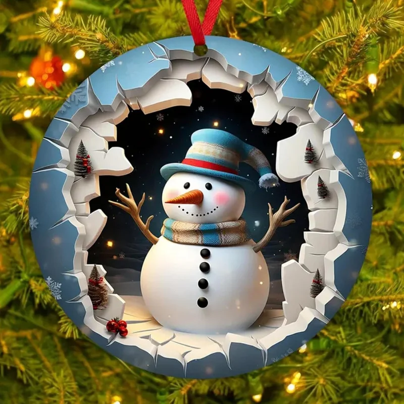 Decorações de árvore de Natal de madeira, enfeites festivos de férias para decoração de casa, ideia de presente perfeita para celebrações de Natal