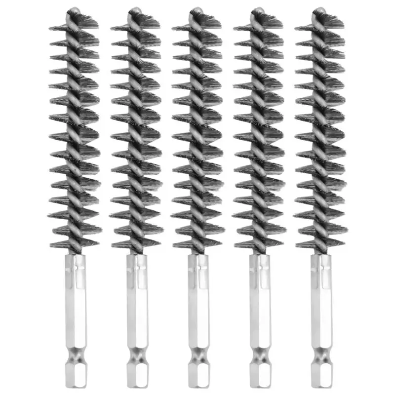 RALCA-Stainless Steel Bore Brush Wire Brush For Power Drill Cleaning Wire Brush Stainless Steel Brush With Hex Shank Handle