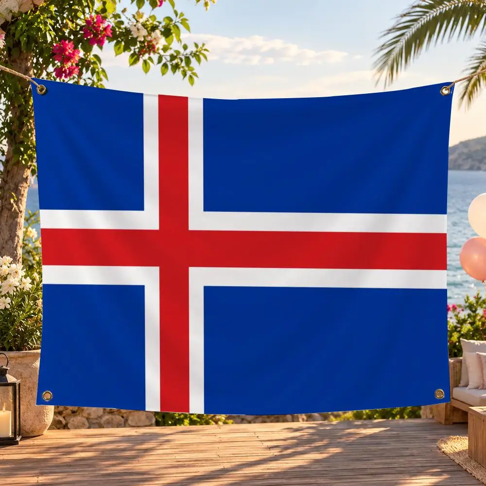 Flag Iceland Flags Minimalist Fabric Banner Flags Garden Shop Bedroom Festival Birthday Wall Decor