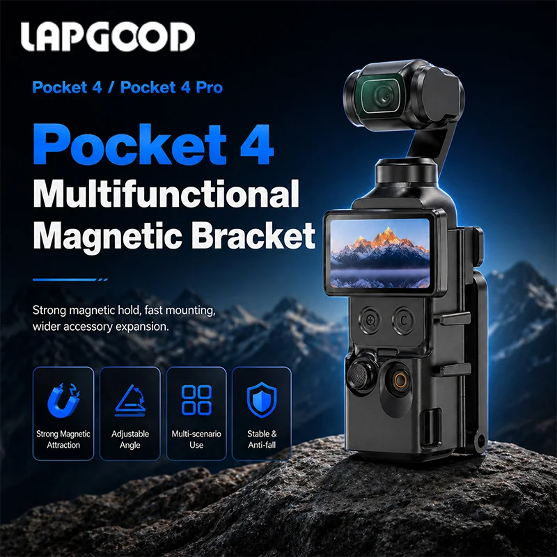 

Magnetic Extension Mount For DJI OSMO Pocket 4 Strong Magnetic Hold Quick Plate Wider Accessory Expansion Anti-fall
