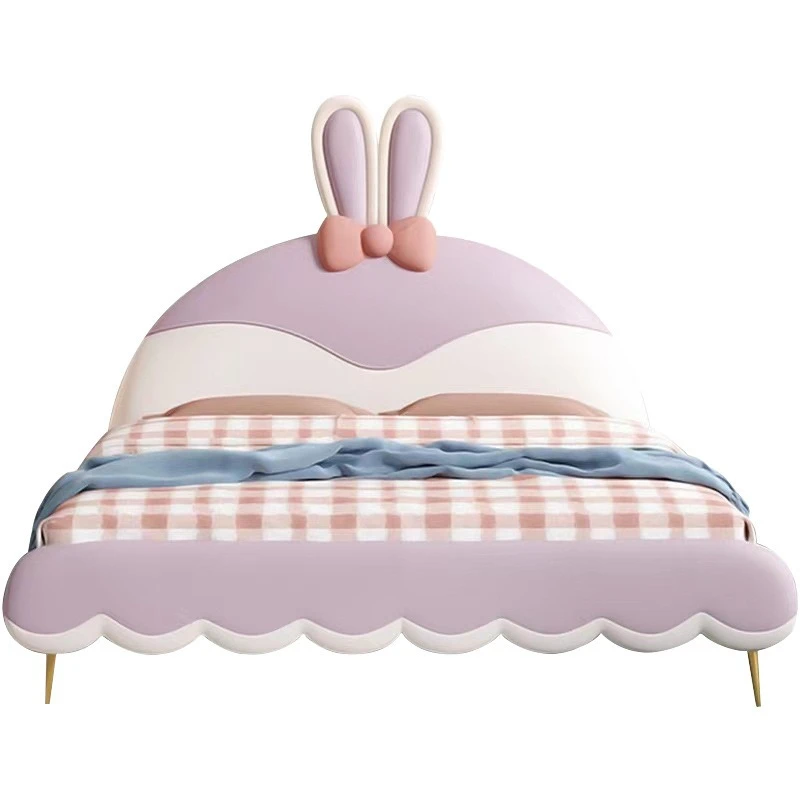 

Children's bed rabbit bed, princess bed, pink beautiful girl, dream single Internet celebrity
