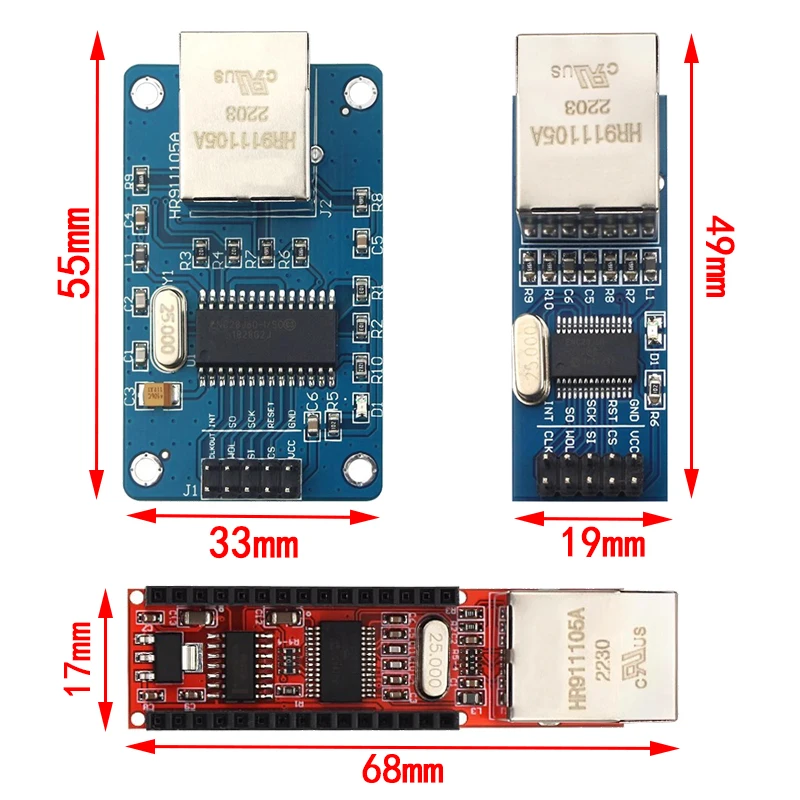 ENC28J60 SPI interface network module Ethernet module (mini version) for arduino