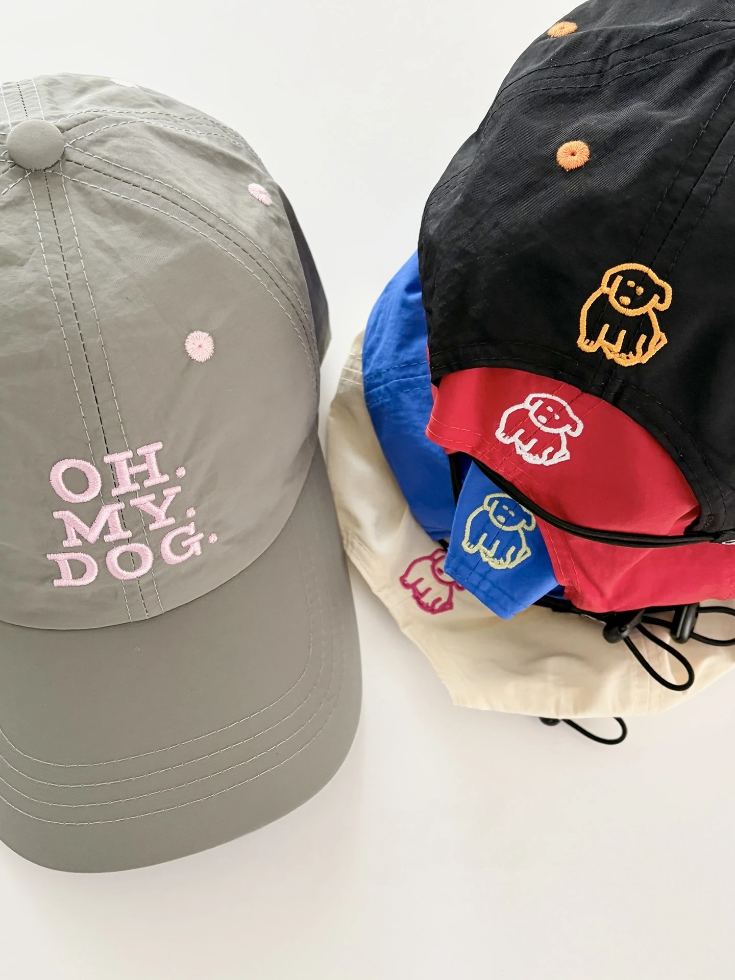 OH MY DOG embroidered quick-drying outdoor sun protection hat for women lightweight summer baseball cap sunshade hat