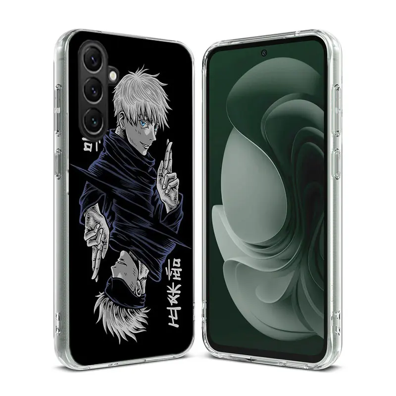 Anime Jujutsu Kaisen Gojo Satoru Clear Phone For Samsung Galaxy A55 A35 A25 A15 A05S A04S A14 A24 A34 A54 A03S A13 A23 A33 A53 A