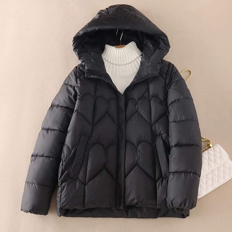 Rimcoy 2024 Casual Hooded Parkas Women Winter Warm Zipper Up Puffer Jacket Woman Solid Color Korean Cotton Padded Jackets Female