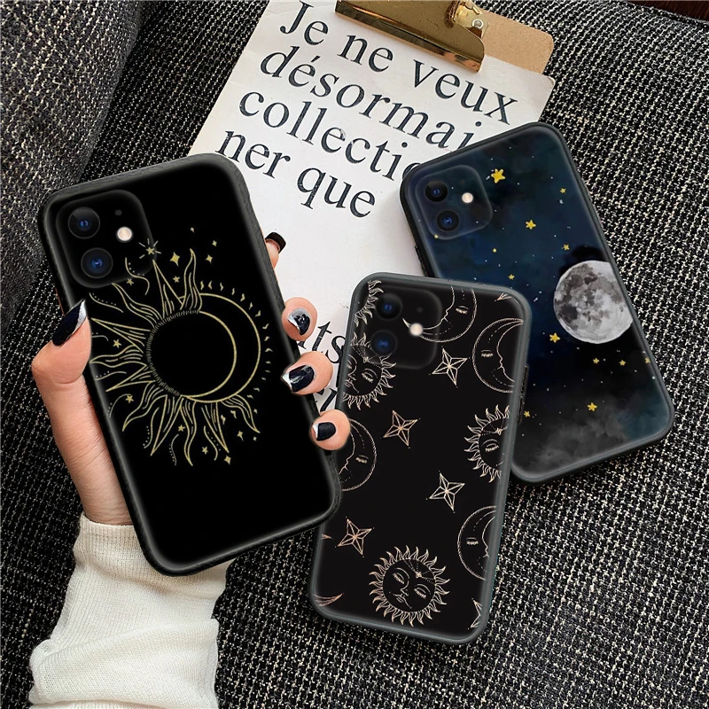 139U Sun and starry sky Soft Case for Redmi Note 11 11S 10 10T 10 Pro Max 10S 9T 9 9S 8 8T 7 Xiaomi Mi 11 11I 12 12X