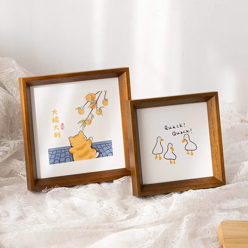

Modern Wooden Photo Frame Nordic Originality Living Room Mural Poster Photo Frame Cute Art Mural Home Decor Porta Retrato FYPF