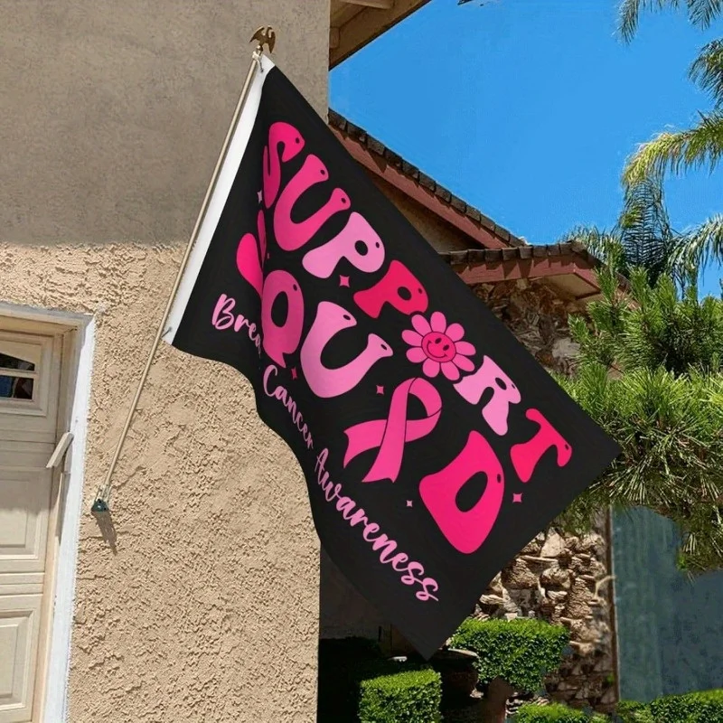 2D Door Banner 2D Flat Door Banner 1pc Banner Support Squad Breast Cancer Awareness Warrior