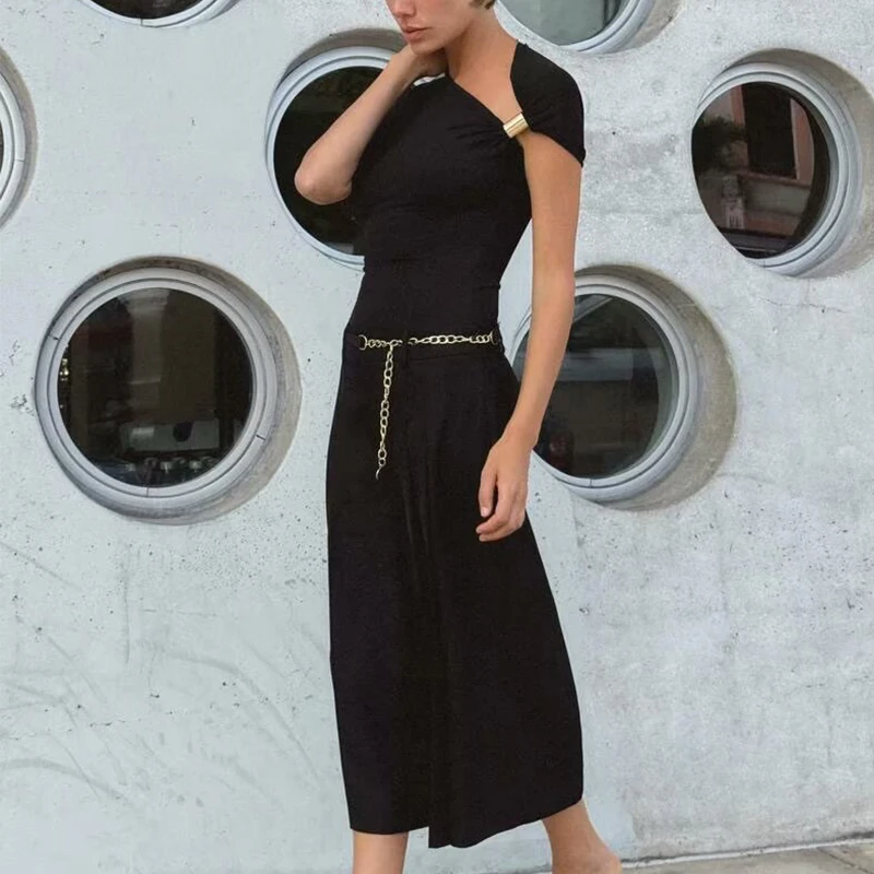 Frühling 2025, asymmetrisch, mehrfarbig, einfach, vielseitig, Damen-SLE-Top, Street Faion, normale Länge, Polyesterfaser-T-Shirt