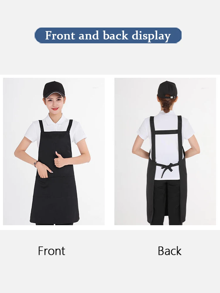 Профессиональный водонепроницаемый фартук с перекрестными ремнями на спине - прочная спецодежда для продуктового магазина, фруктового рынка, ресторана, магазина напитков, персонала