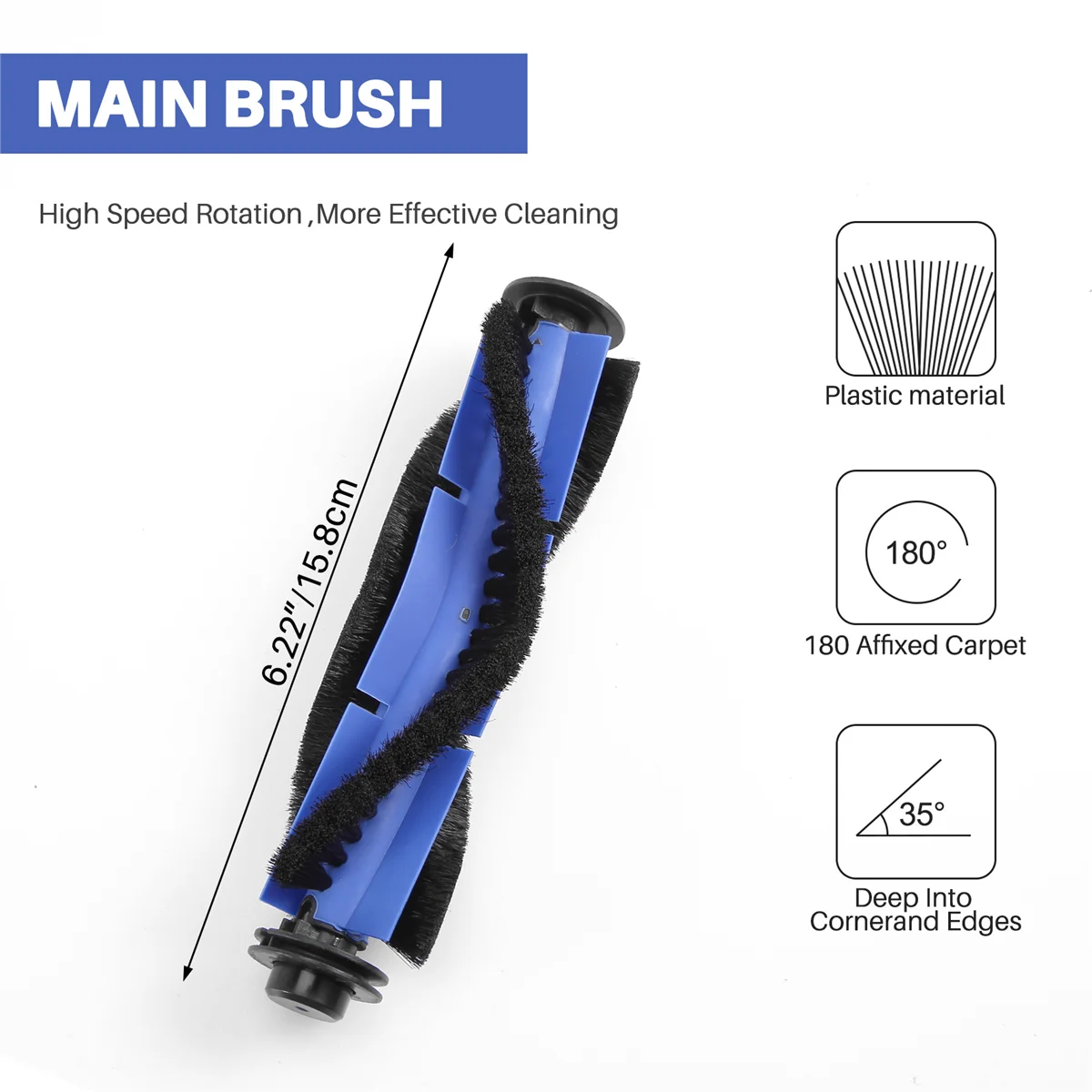 Kit de Substituição Compatível com Robovac 11S, Robovac 30, 30C, 15C, 12 Acessórios, Filtros de Vácuo, Lateral