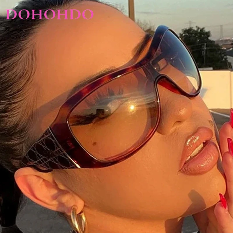 Punk One - Piece Oversized Frame Y2K Women Sunglasses Design Brand Outdoor Men Sunglass Cycling Windproof Goggles UV400 Lentes