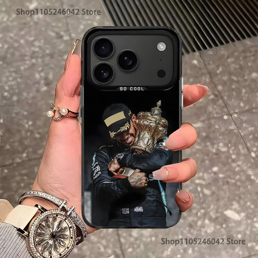44 L-Lewis H-Hamilton-S para iPhone 17,16,15,14,13,12,11, Mini, Pro, E, SE4, XS, MAX Capa preta fosca à prova de choque