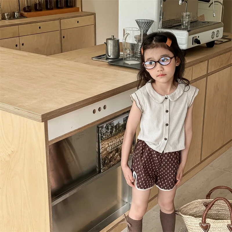 2024 sommer Kleines Mädchen Print Shorts Kinder Kleidung Nette Kinder Casual Hosen Kleinkind Baumwolle Kleidung für Baby Mädchen 1 bis 7 jahre