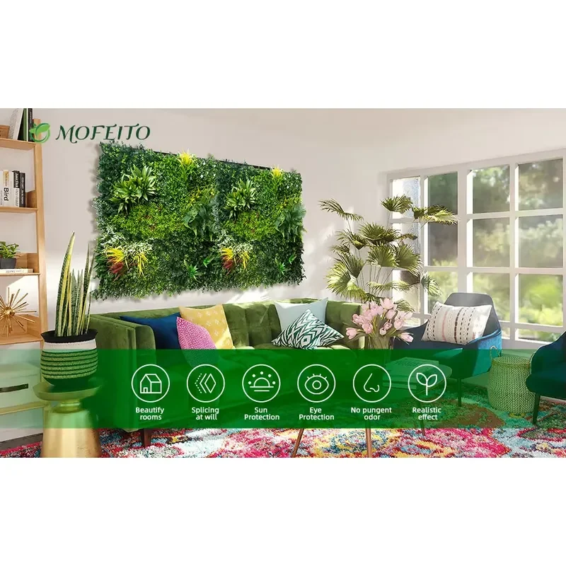 Hot Sale SKVG100-Jin 1*1m UV Certified Boxwood Topiary Indoor/Outdoor Artificial Grass Wall Panel Hedge US Warehouse