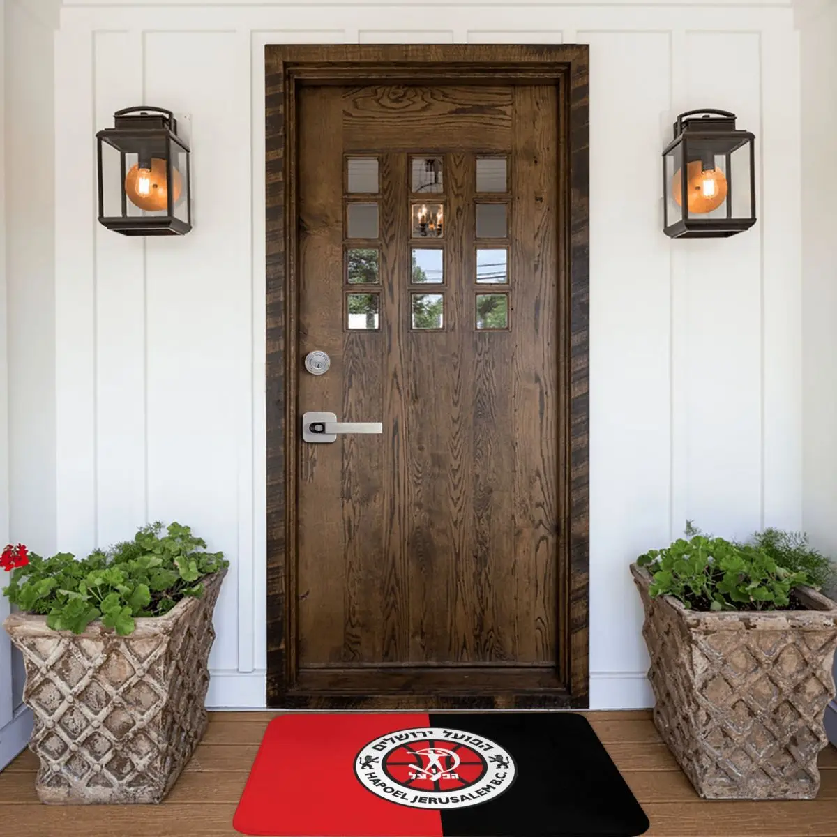 Hapoel Jerusalem Basketball Doormat Bathroom Rug Extra Soft Absorbent Microfiber Bath Rugs Mat Non-Slip Bath Carpet