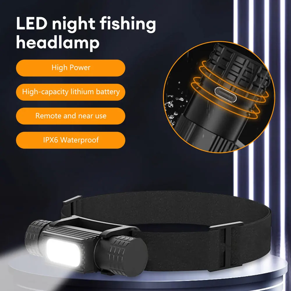 XPG G2 LED Mini night fishing Headlamp High Power White Blue Headlight 18650 Type-C USB Head Torch catch fish Flashlight Lamp