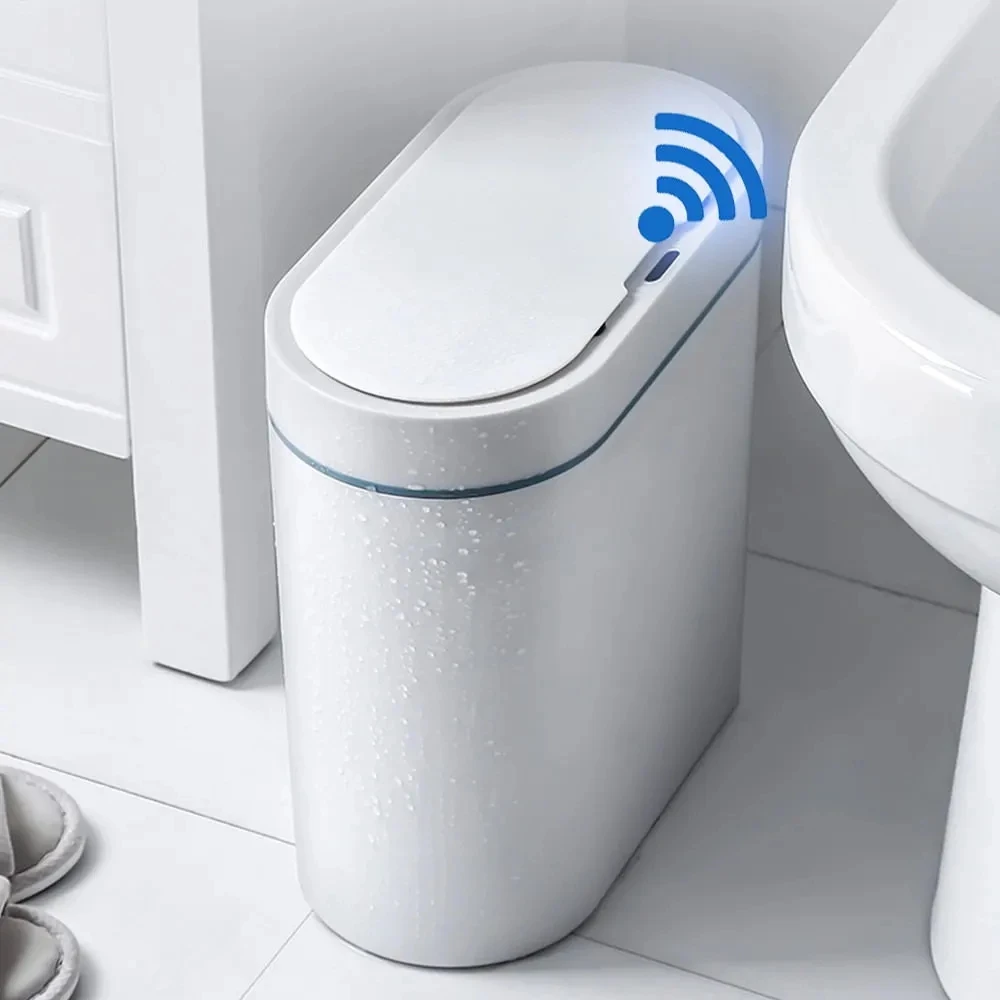 Pattumiera con sensore intelligente 8L/15L pattumiera elettronica automatica per bagno domestico toilette impermeabile con sensore di cucitura