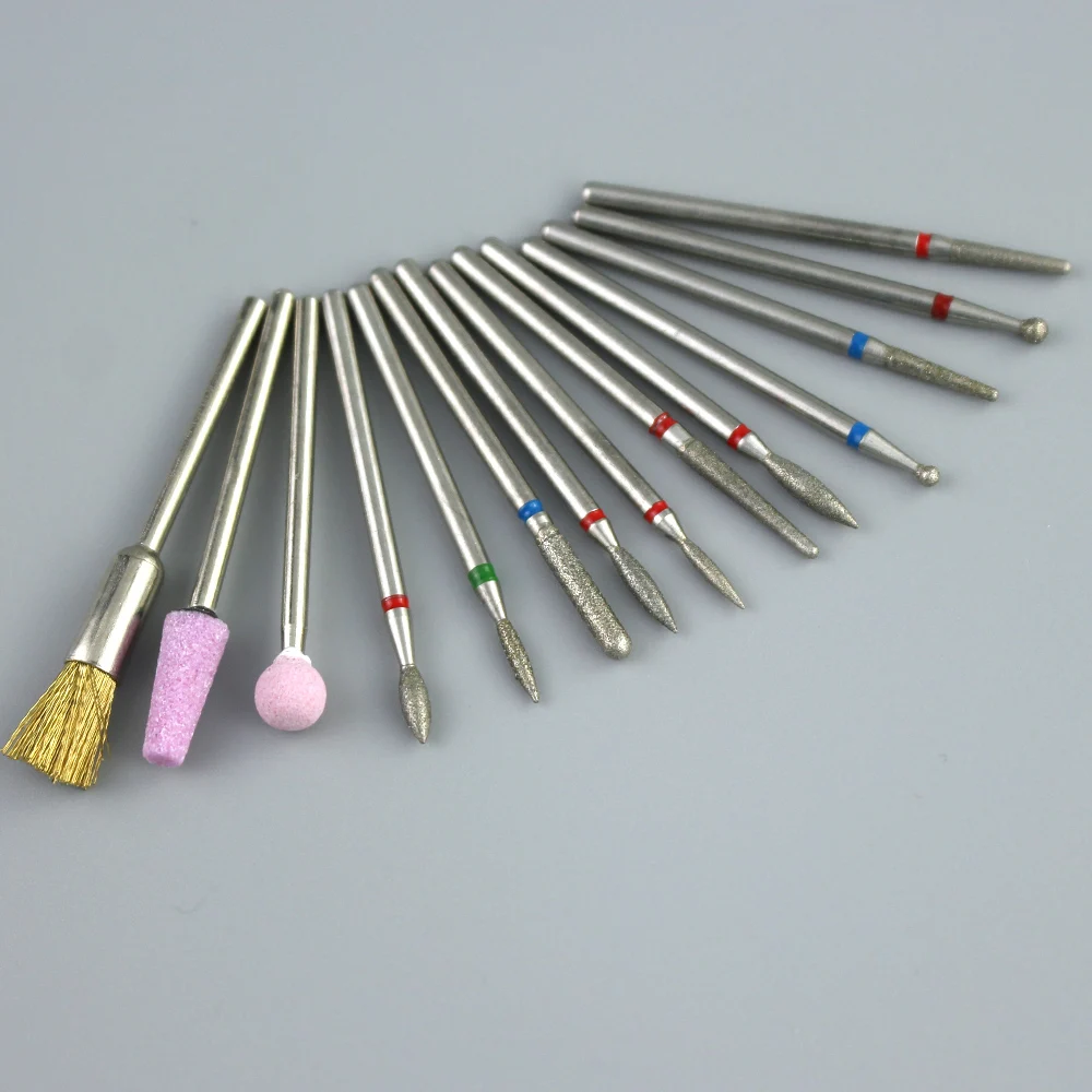 28 soorten diamanten nagelboor frees voor manicure bit braam nagelriem schoon elektrische snijder roterende bits accessoires nagelgereedschap