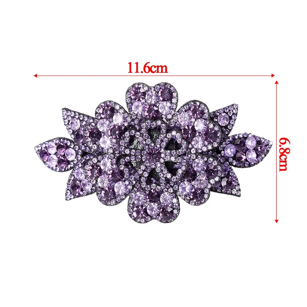 Fashion Headwear Accessories Durable Flexible Barrette Headwear Hairpins Crystal Flower Hairgrip Rhinestone Hair Clip