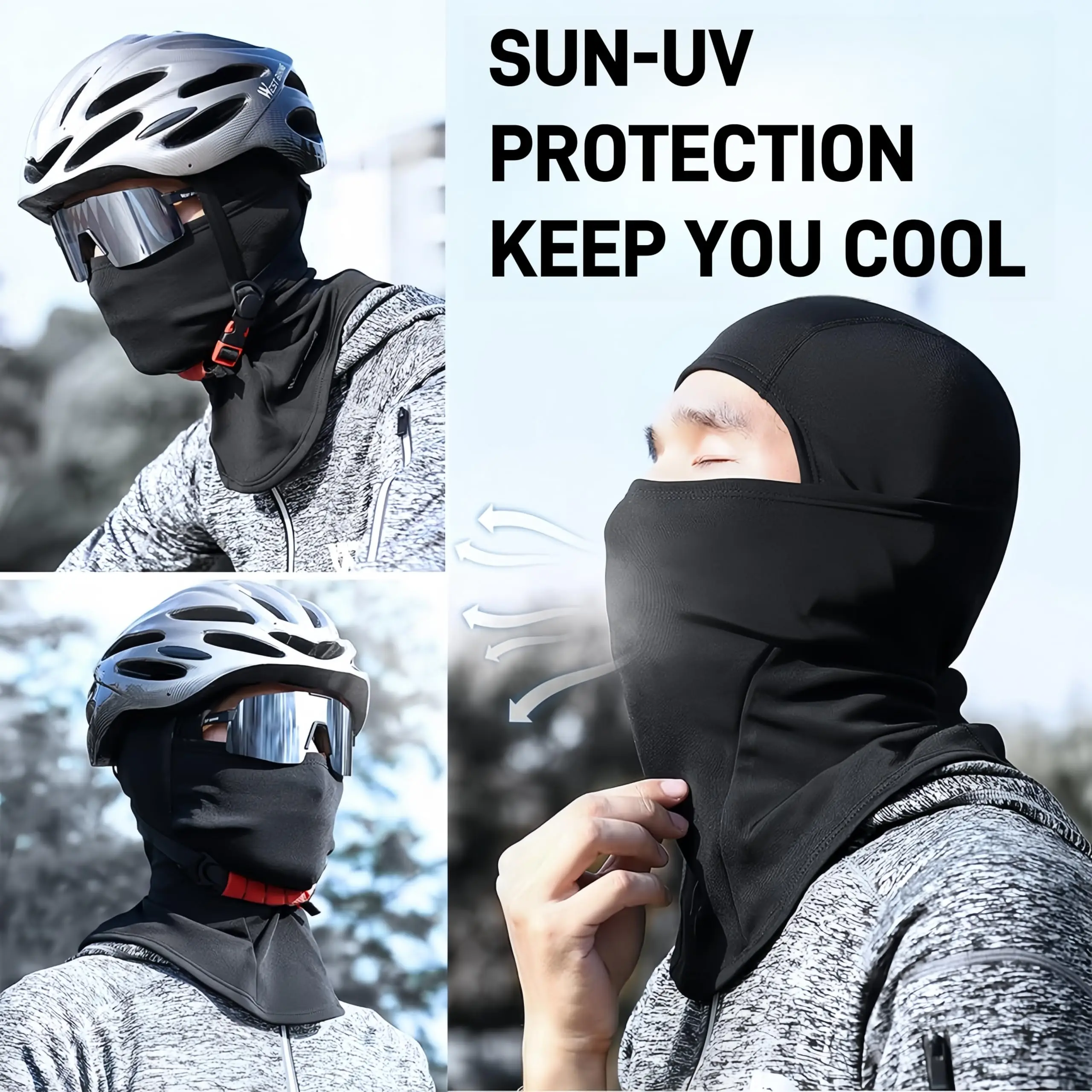 Sturmhaube, Skimaske, Vollgesichtsabdeckung für Männer und Frauen, atmungsaktive Vollgesichtsmaske zum Skifahren, Outdoor-Sport – Detail 5