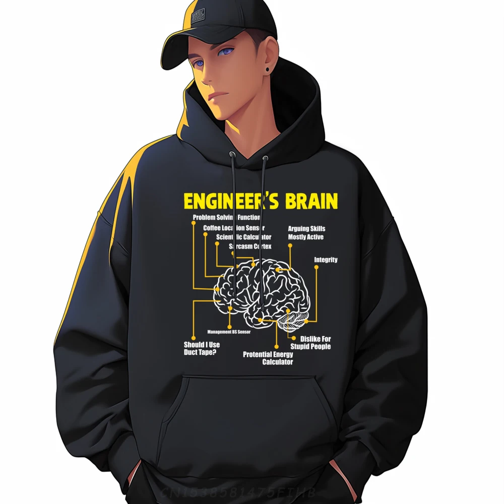 

Engineer is Brain Funny Sarcastic Engineering Men Clothes Hoodies Homme Happy New Years