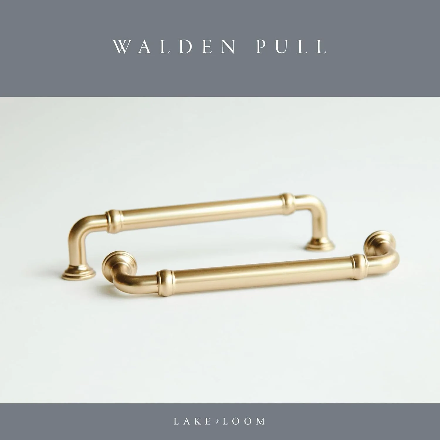 Lake & Loom 2 Pack Walden Brushed Brass Cabinet Pulls Gold Cabinet Handles 5 inch (128mm) Kitchen Cabinet Handle Gold Pulls Dres