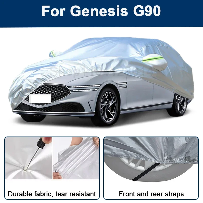 

Outdoor Full Car Cover For Genesis G90 with Reflective Strips Waterproof Snowproof Dustproof UV Protection Auto Exterior Parts