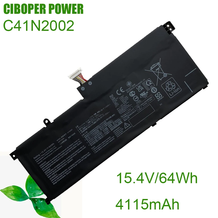 CP Original Laptop Battery C41N2002 15.4V/64Wh/4115mAh For ZenBook Pro 15 UX535L UX535LH UX535LI UX535LI-WB723R UX535LI-XH77T