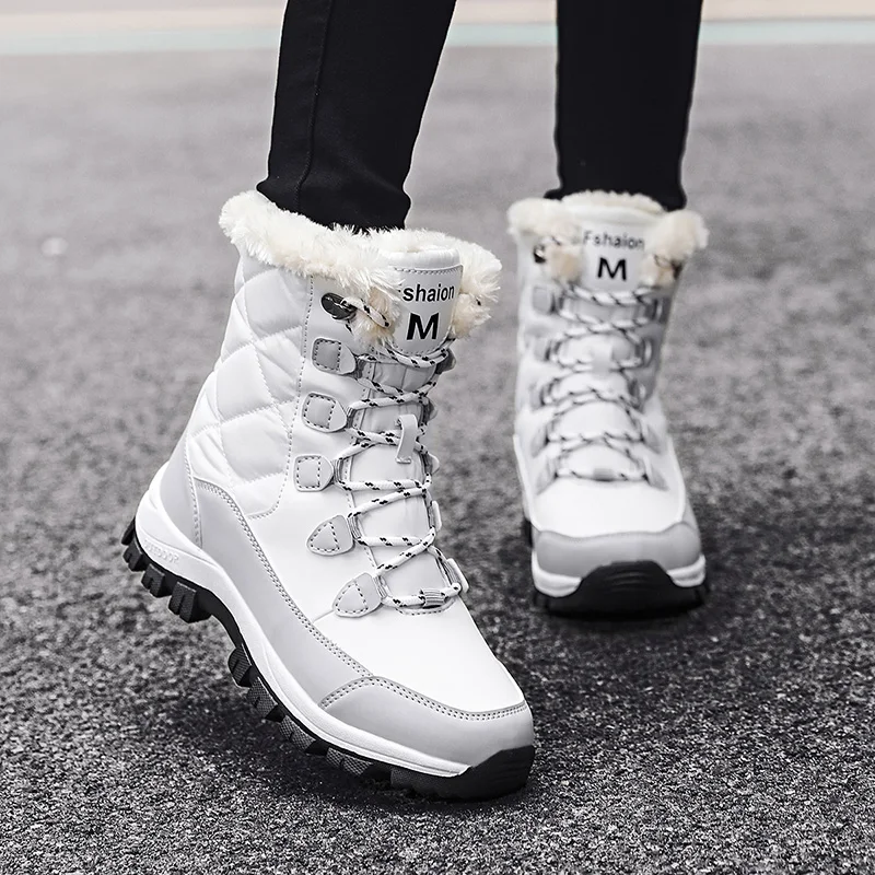 Winter Boots for Women High Quality Snow Boots Platform Thick Sole Outdoor Anti Slip Comfortable Work Shoes Warm Cotton Boots