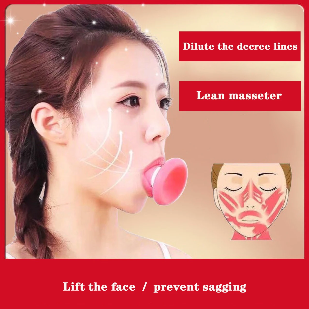 1 PCS V Shape Face Slimming Lifter Face Lift Skin Firming Exerciser Double Chin Muscle Traning Silica Gel Wrinkle Removal Tools