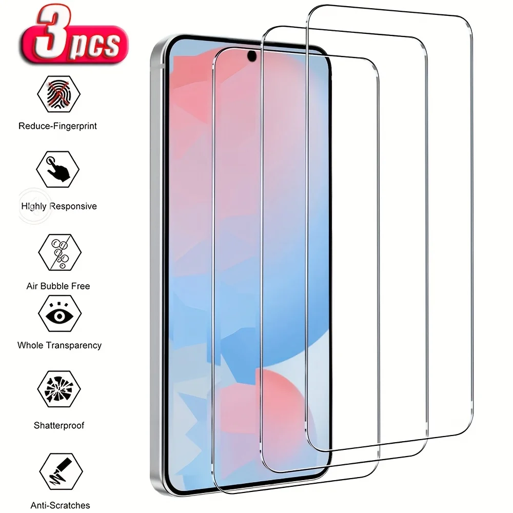 3Pcs Tempered Glass For Samsung Galaxy A14 A15 A25 A32 A35 A52 A53 A54 A55 Screen Protector Film