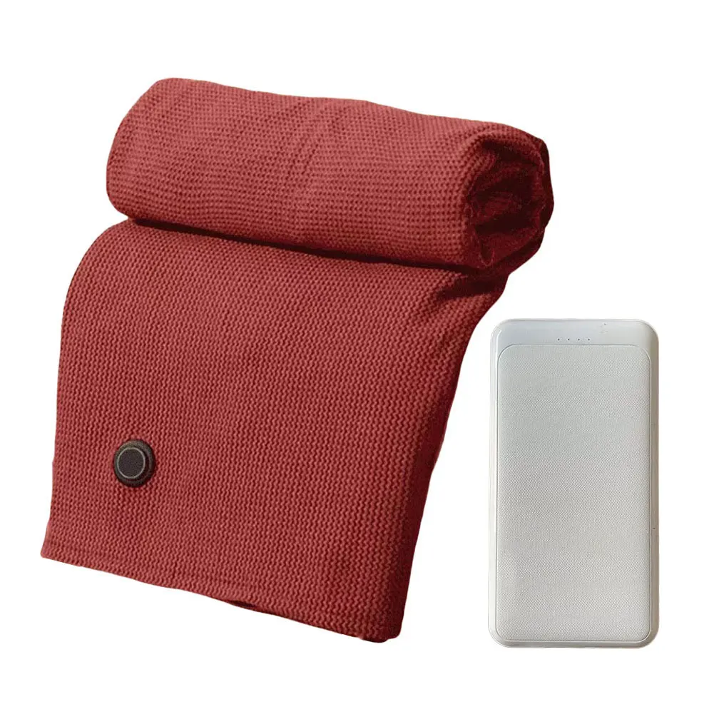 Wearable Heating Electric Blanket Shawl 3 Heating Levels Portable Body Warmer Blanket with 5000mAh Power Bank for Home Office