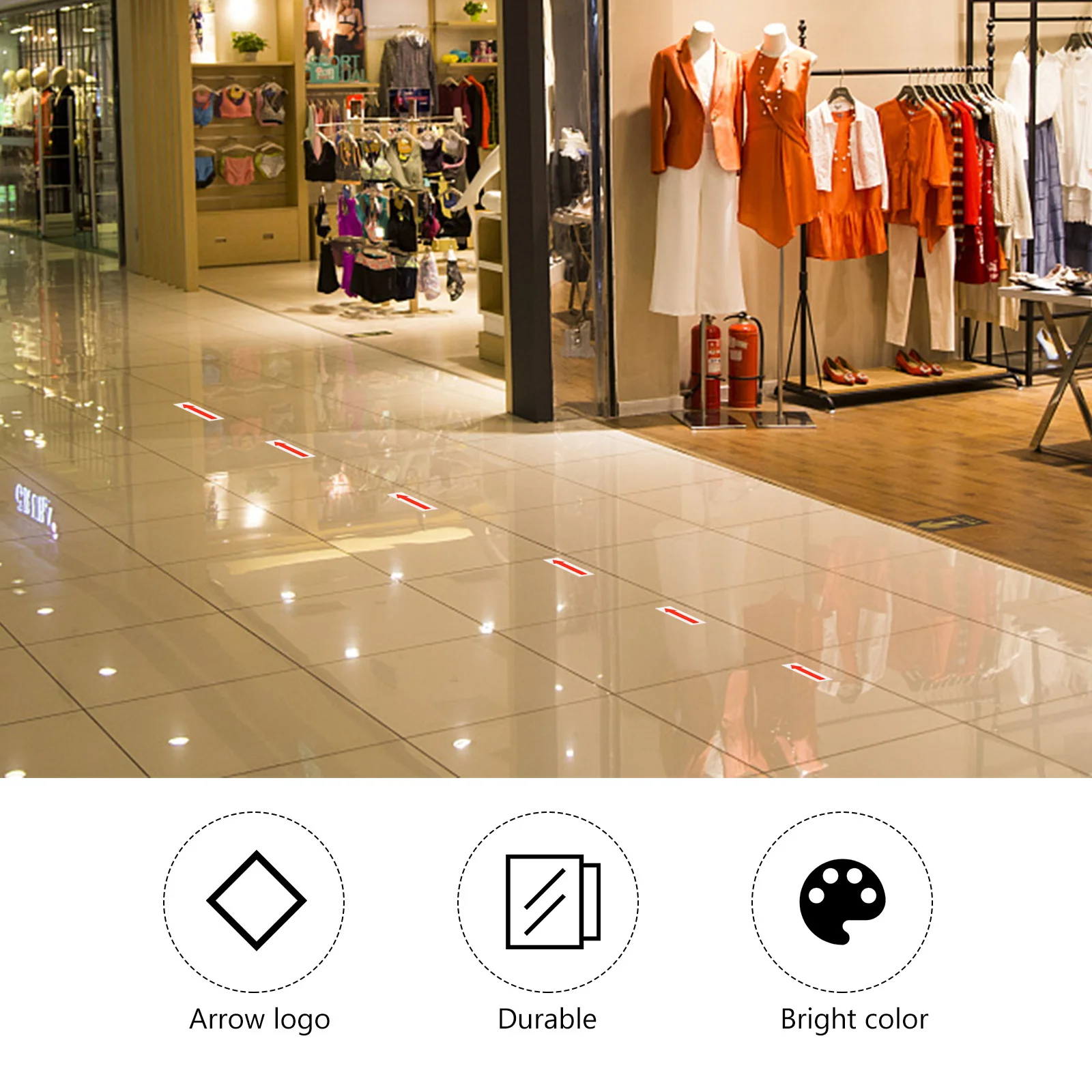 10 قطعة ملصق سهم الاتجاه مقاوم للماء متين لسلامة المكتب يشير إلى تحذير تحذير علامة المرور ملصق مائي