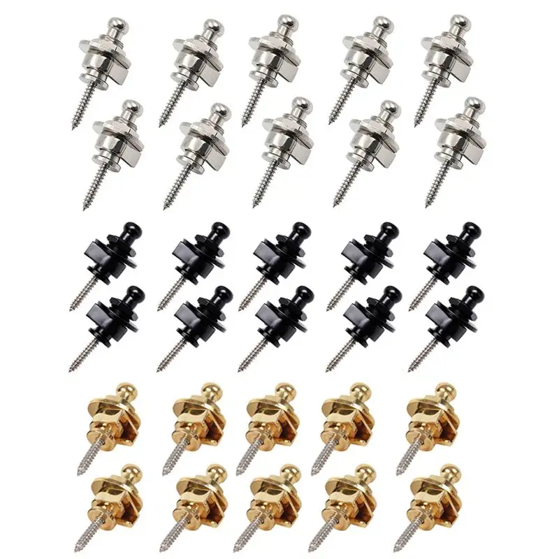 

HOES-30PCS Guitar Strap Lock Buttons Quick Release Guitar Strap Buttons Durable Easy To Use